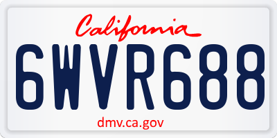 CA license plate 6WVR688