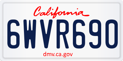 CA license plate 6WVR690