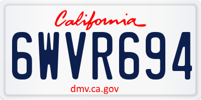 CA license plate 6WVR694
