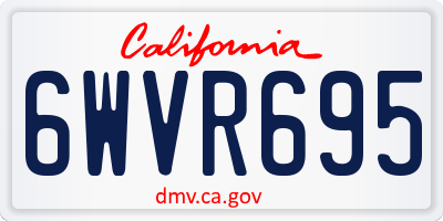 CA license plate 6WVR695