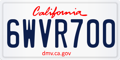 CA license plate 6WVR700