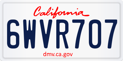 CA license plate 6WVR707