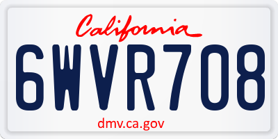CA license plate 6WVR708