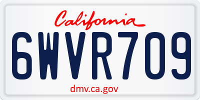 CA license plate 6WVR709