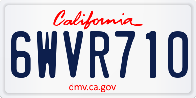 CA license plate 6WVR710