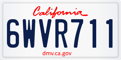CA license plate 6WVR711
