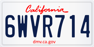 CA license plate 6WVR714