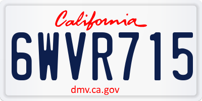 CA license plate 6WVR715