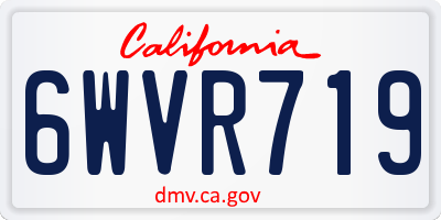 CA license plate 6WVR719