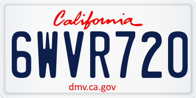 CA license plate 6WVR720