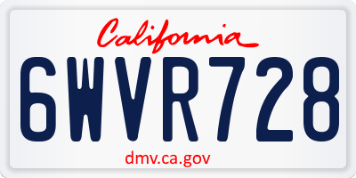 CA license plate 6WVR728