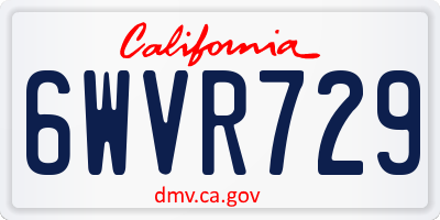 CA license plate 6WVR729