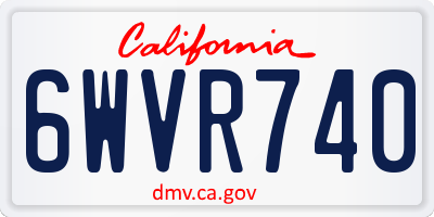 CA license plate 6WVR740