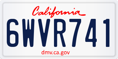 CA license plate 6WVR741