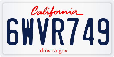 CA license plate 6WVR749