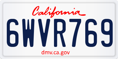 CA license plate 6WVR769