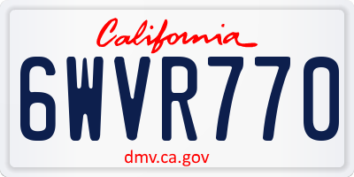 CA license plate 6WVR770
