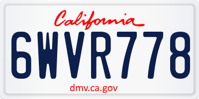 CA license plate 6WVR778