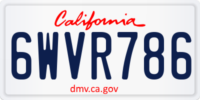 CA license plate 6WVR786
