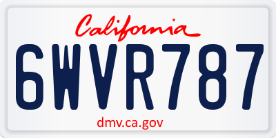 CA license plate 6WVR787