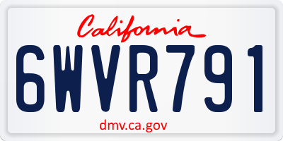 CA license plate 6WVR791