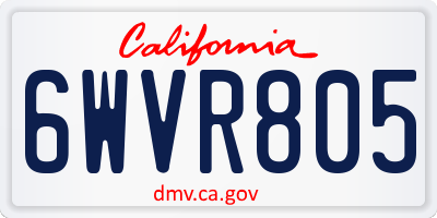 CA license plate 6WVR805