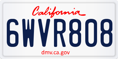 CA license plate 6WVR808
