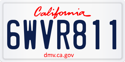 CA license plate 6WVR811