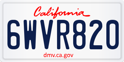 CA license plate 6WVR820
