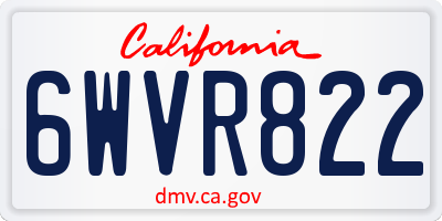 CA license plate 6WVR822