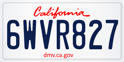 CA license plate 6WVR827
