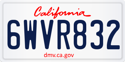 CA license plate 6WVR832