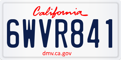 CA license plate 6WVR841