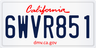 CA license plate 6WVR851