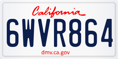 CA license plate 6WVR864