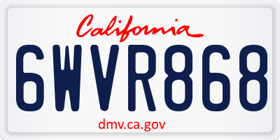 CA license plate 6WVR868