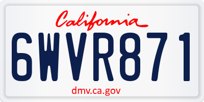 CA license plate 6WVR871