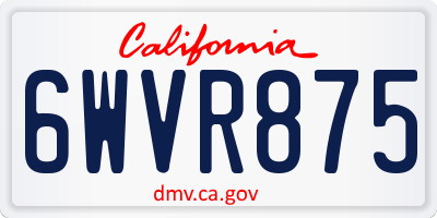CA license plate 6WVR875