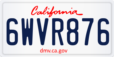 CA license plate 6WVR876