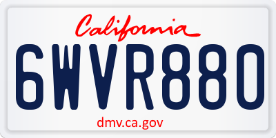 CA license plate 6WVR880