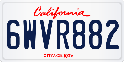 CA license plate 6WVR882