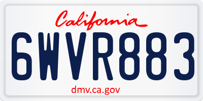 CA license plate 6WVR883