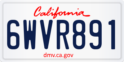 CA license plate 6WVR891
