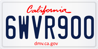 CA license plate 6WVR900