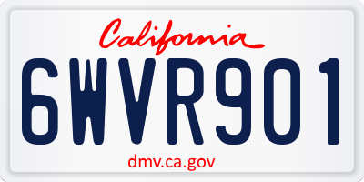 CA license plate 6WVR901