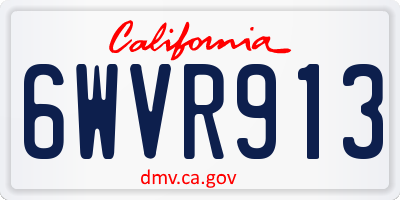 CA license plate 6WVR913