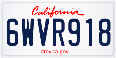 CA license plate 6WVR918