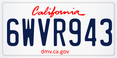 CA license plate 6WVR943