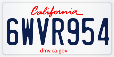 CA license plate 6WVR954