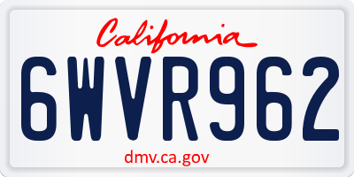 CA license plate 6WVR962